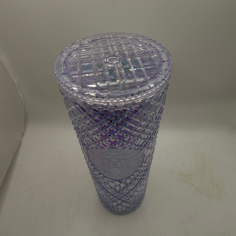Starbucks 24Oz Iridescent Diamond Tumbler Cup Venti Cold Drink Reusable No Straw - Picture 2 of 4